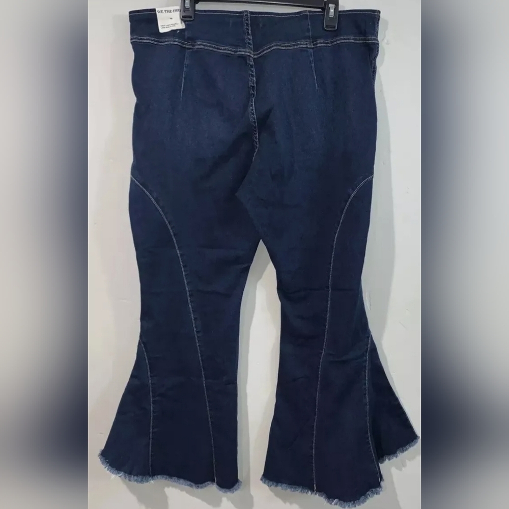 Free People Dark Blue Flared Jeans - Picture 6 of 9